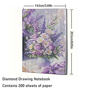 5D DIY Diamond Art Painting Notebook Kit Crystal Notepad Sketchbook for Birthday