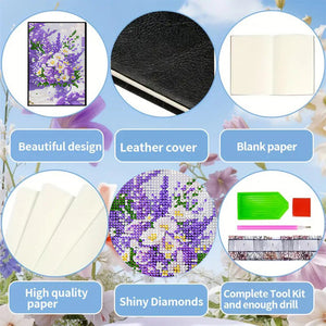 5D DIY Diamond Art Painting Notebook Kit Crystal Notepad Sketchbook for Birthday