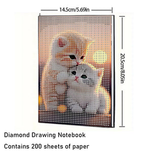 5D DIY Diamond Art Painting Notebook Kit Crystal Notepad Sketchbook for Birthday