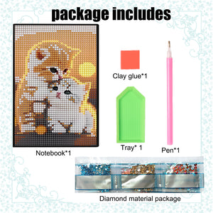 5D DIY Diamond Art Painting Notebook Kit Crystal Notepad Sketchbook for Birthday