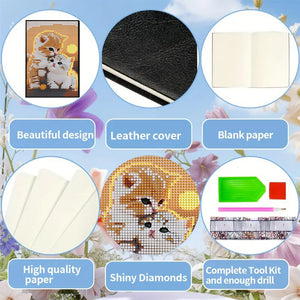 5D DIY Diamond Art Painting Notebook Kit Crystal Notepad Sketchbook for Birthday
