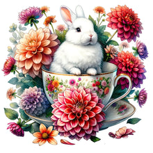 Load image into Gallery viewer, Rabbit And Dahlia 40*40CM(Canvas) Full Round Drill Diamond Painting
