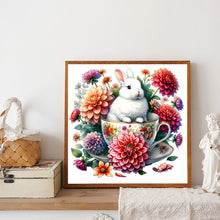 Load image into Gallery viewer, Rabbit And Dahlia 40*40CM(Canvas) Full Round Drill Diamond Painting
