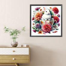 Load image into Gallery viewer, Rabbit And Dahlia 40*40CM(Canvas) Full Round Drill Diamond Painting
