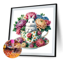 Load image into Gallery viewer, Rabbit And Big Chrysanthemum 40*40CM(Canvas) Full Round Drill Diamond Painting
