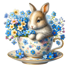 Load image into Gallery viewer, Rabbit And Blue Star Flower 40*40CM(Canvas) Full Round Drill Diamond Painting
