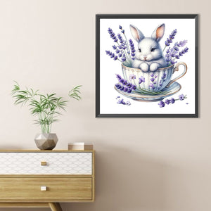Rabbit And Lavender 40*40CM(Canvas) Full Round Drill Diamond Painting