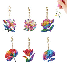 Load image into Gallery viewer, 6PCS 2D Flat DIY Diamond Painting Keychain Double Sided Drill Diamond Art Kits
