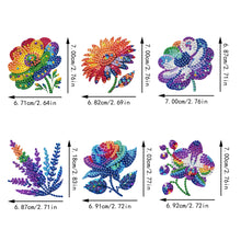 Load image into Gallery viewer, 6PCS 2D Flat DIY Diamond Painting Keychain Double Sided Drill Diamond Art Kits
