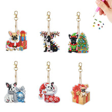 Load image into Gallery viewer, 6PCS 2D Flat DIY Diamond Painting Keychain Double Sided Drill Diamond Art Kits
