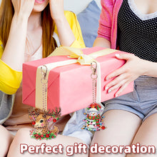 Load image into Gallery viewer, 6PCS 2D Flat DIY Diamond Painting Keychain Double Sided Drill Diamond Art Kits
