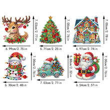 Load image into Gallery viewer, 6PCS 2D Flat DIY Diamond Painting Keychain Double Sided Drill Diamond Art Kits
