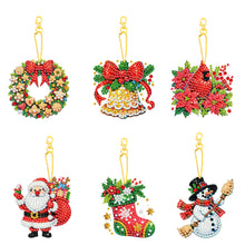 Load image into Gallery viewer, 6PCS 2D Flat DIY Diamond Painting Keychain Double Sided Drill Diamond Art Kits
