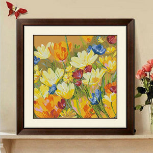 Beautiful Tulips - 50*50CM 14CT Stamped Cross Stitch (Xiaobai Brand)