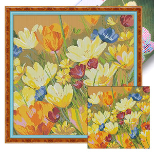 Beautiful Tulips - 50*50CM 14CT Stamped Cross Stitch (Xiaobai Brand)