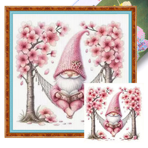 Peach Blossom Dwarf - 50*50CM 11CT Stamped Cross Stitch (Mona Lisa Brand)