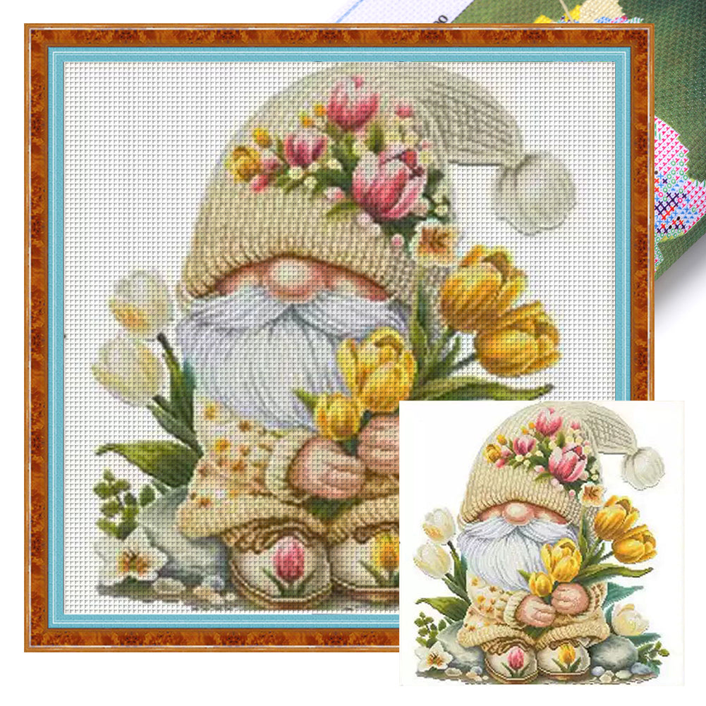 Tulip Dwarf Seven - 65*65CM 11CT Stamped Cross Stitch (Mona Lisa Brand)