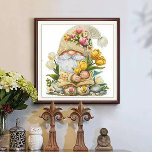 Tulip Dwarf Seven - 65*65CM 11CT Stamped Cross Stitch (Mona Lisa Brand)