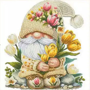 Tulip Dwarf Seven - 65*65CM 11CT Stamped Cross Stitch (Mona Lisa Brand)