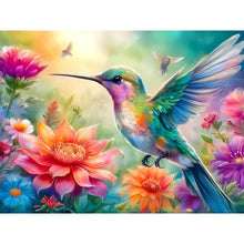 Load image into Gallery viewer, Flowers And Hummingbirds 40*30CM(Canvas) Full Round Drill Diamond Painting
