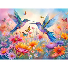 Load image into Gallery viewer, Flowers And Hummingbirds 40*30CM(Canvas) Full Round Drill Diamond Painting
