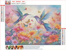 Load image into Gallery viewer, Flowers And Hummingbirds 40*30CM(Canvas) Full Round Drill Diamond Painting
