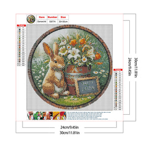 Rabbit And Flower 30*30CM(Canvas) Full Round Drill Diamond Painting
