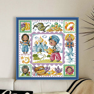 Princess Jasmine - 30*30CM 14CT Stamped Cross Stitch(Fairy Brand)