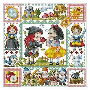 Snow White - 30*30CM 14CT Stamped Cross Stitch(Fairy Brand)