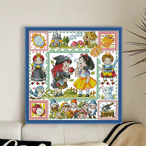 Snow White - 30*30CM 14CT Stamped Cross Stitch(Fairy Brand)