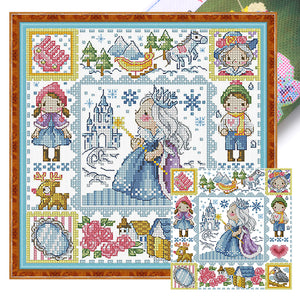 Princess Elsa - 30*30CM 14CT Stamped Cross Stitch(Fairy Brand)