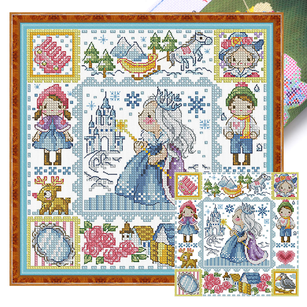 Princess Elsa - 30*30CM 14CT Stamped Cross Stitch(Fairy Brand)