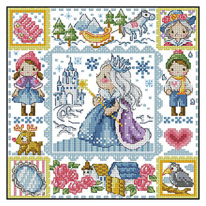 Princess Elsa - 30*30CM 14CT Stamped Cross Stitch(Fairy Brand)