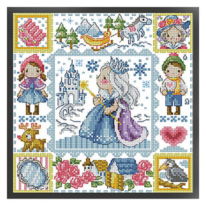 Princess Elsa - 30*30CM 14CT Stamped Cross Stitch(Fairy Brand)