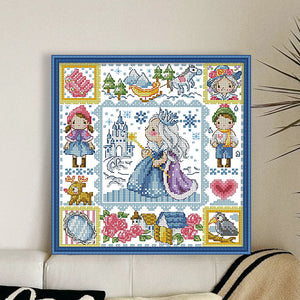 Princess Elsa - 30*30CM 14CT Stamped Cross Stitch(Fairy Brand)