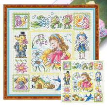 Load image into Gallery viewer, Girl On The Flower - 30*30CM 14CT Stamped Cross Stitch(Fairy Brand)
