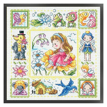 Load image into Gallery viewer, Girl On The Flower - 30*30CM 14CT Stamped Cross Stitch(Fairy Brand)

