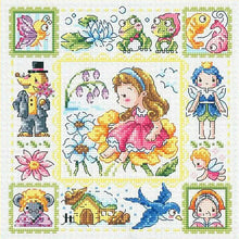 Load image into Gallery viewer, Girl On The Flower - 30*30CM 14CT Stamped Cross Stitch(Fairy Brand)
