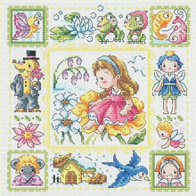 Load image into Gallery viewer, Girl On The Flower - 30*30CM 14CT Stamped Cross Stitch(Fairy Brand)
