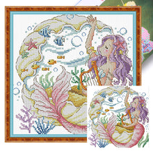 Load image into Gallery viewer, The Mermaid&#39;S Song - 30*30CM 14CT Stamped Cross Stitch(Fairy Brand)
