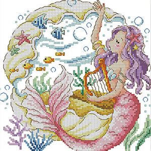 The Mermaid'S Song - 30*30CM 14CT Stamped Cross Stitch(Fairy Brand)