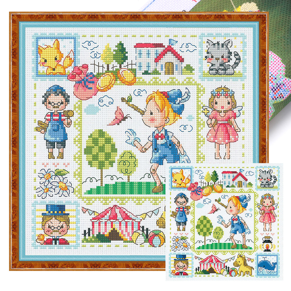 Pinocchio - 30*30CM 14CT Stamped Cross Stitch(Fairy Brand)