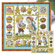 Load image into Gallery viewer, Gingerbread Cookies - 30*30CM 14CT Stamped Cross Stitch(Fairy Brand)
