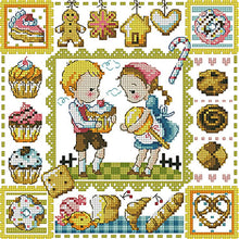 Load image into Gallery viewer, Gingerbread Cookies - 30*30CM 14CT Stamped Cross Stitch(Fairy Brand)

