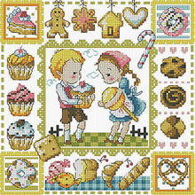 Load image into Gallery viewer, Gingerbread Cookies - 30*30CM 14CT Stamped Cross Stitch(Fairy Brand)
