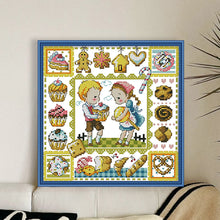 Load image into Gallery viewer, Gingerbread Cookies - 30*30CM 14CT Stamped Cross Stitch(Fairy Brand)
