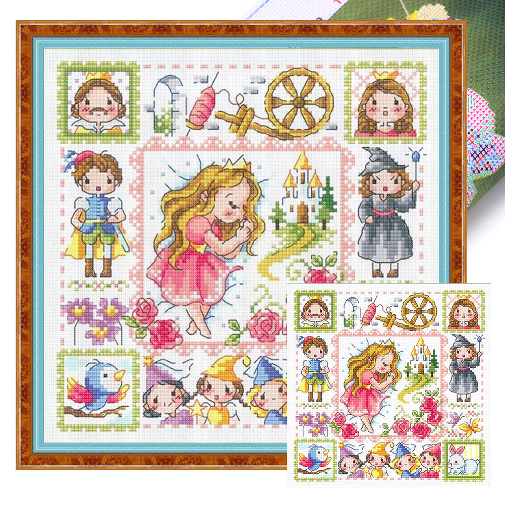 Sleeping Beauty - 30*30CM 14CT Stamped Cross Stitch(Fairy Brand)