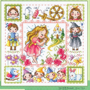 Sleeping Beauty - 30*30CM 14CT Stamped Cross Stitch(Fairy Brand)