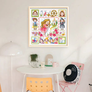 Sleeping Beauty - 30*30CM 14CT Stamped Cross Stitch(Fairy Brand)
