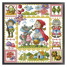 Load image into Gallery viewer, Little Red Riding Hood And Grandma Wolf - 30*30CM 14CT Stamped Cross Stitch(Fairy Brand)

